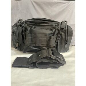 Tactical black bag with removable shoulder strap Use On Belt  Many Pockets